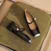 2309 Flat Shoes Women's Thick Heel New Square Head Color Matching Word with Mary Jane Shoes French Splicing Light Mouth Single Shoes