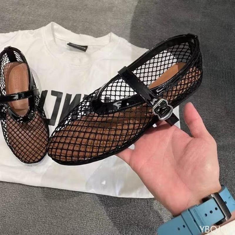 Fashion Fashionable new summer round toe breathable anti slip flat shoes for women comfortable hollow out simple niche single shoes