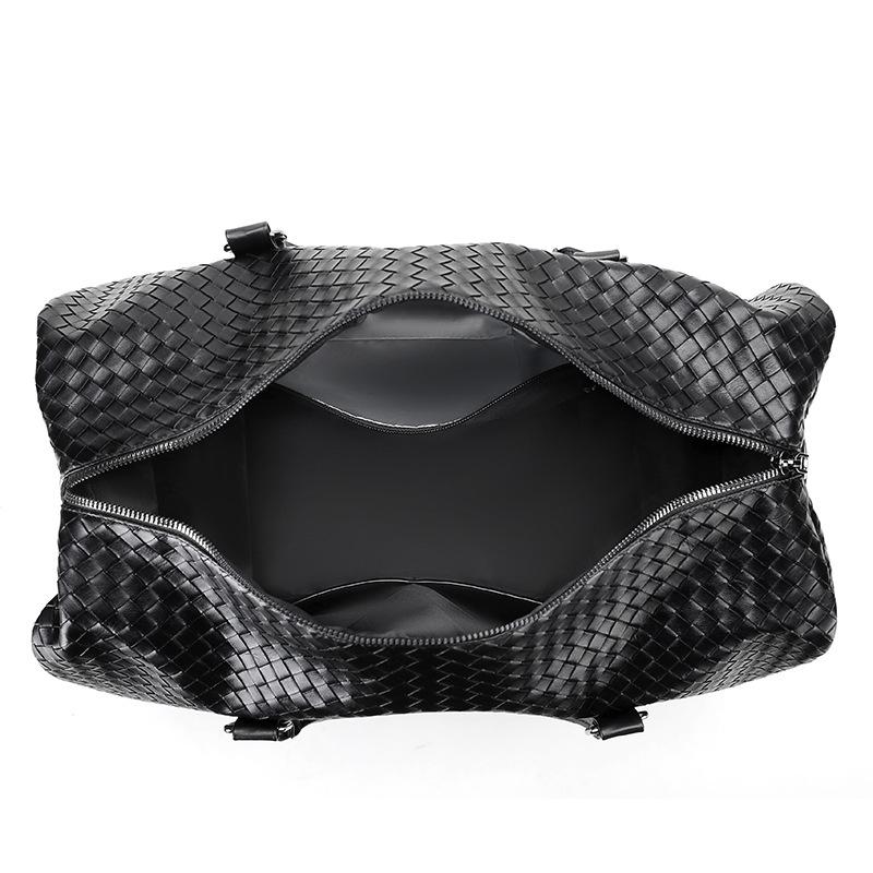 Fashion New PU Leather Woven Portable Travel Bag Shoulder Messenger Bag Casual Korean Version Large Capacity Travel Bag
