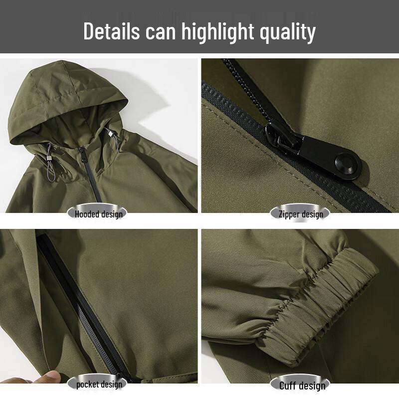 Jeanswest Men's Outdoor Hooded Windbreaker Jacket