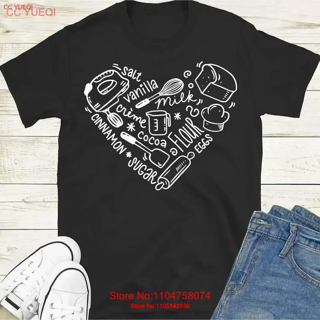 Bakery Heart T Shirt Baking Lover Size S 5xl Vintage Top For Everyday Wear Streetwear Stretched Stylish Breathable