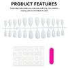 Solid Glossy Milky White Fake Nails Natural-looking Easy To Take On and Apply for Shopping Traveling Dating