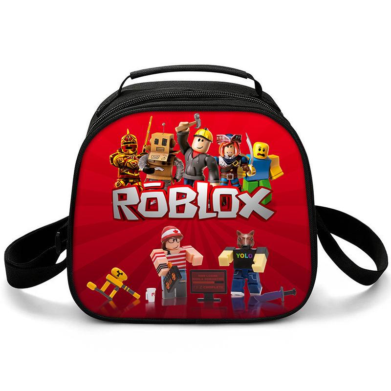 Lunch Bag Primary School Picnic Bag Round Ice Pack Rob Ross Printed Shoulder Portable Cartoon Meal Bag