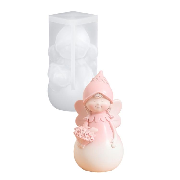 Bouquet Girl Candle Mold,Girl Candle Silicone Mold for Candle Making,Diys Resin Crafts Mold for Aromatherapys Candle