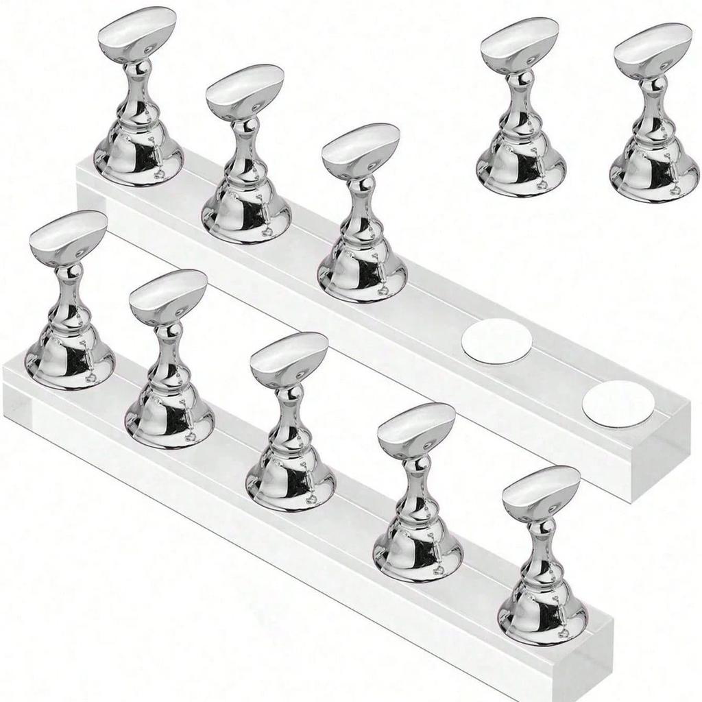5/30pcs/Set Magnetic Nail Holder False Nail Tip Practice Stand Crystal Base Holder Nail Art Display For Art Salon DIY & Practice