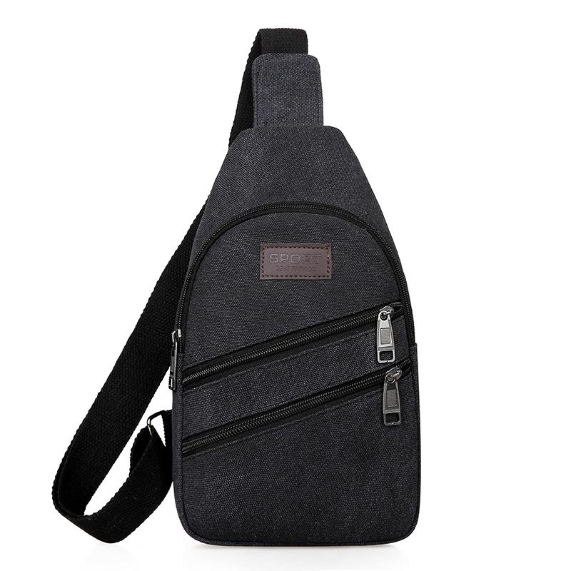 Korean Style Men's Oxford Cloth Crossbody & Waist Bag - Canvas Chest & Shoulder Bag