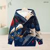 Girls Long Sleeve Hoodie Bald Eagle American Flag Printed Pullover