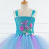Mermaid Girl Tutu Dress with Headwear - Mesh Princess Dress for Cosplay and Stage Performances