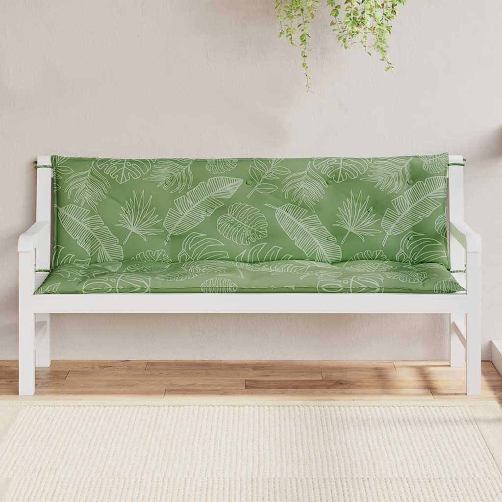 Garden Bench Cushions 2 Pcs Leaf Pattern 150x50x7 cm Fabric