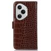 For Honor 400 Pro 5G (Global) Case Crocodile Texture Genuine Cow Leather Phone Wallet Cover