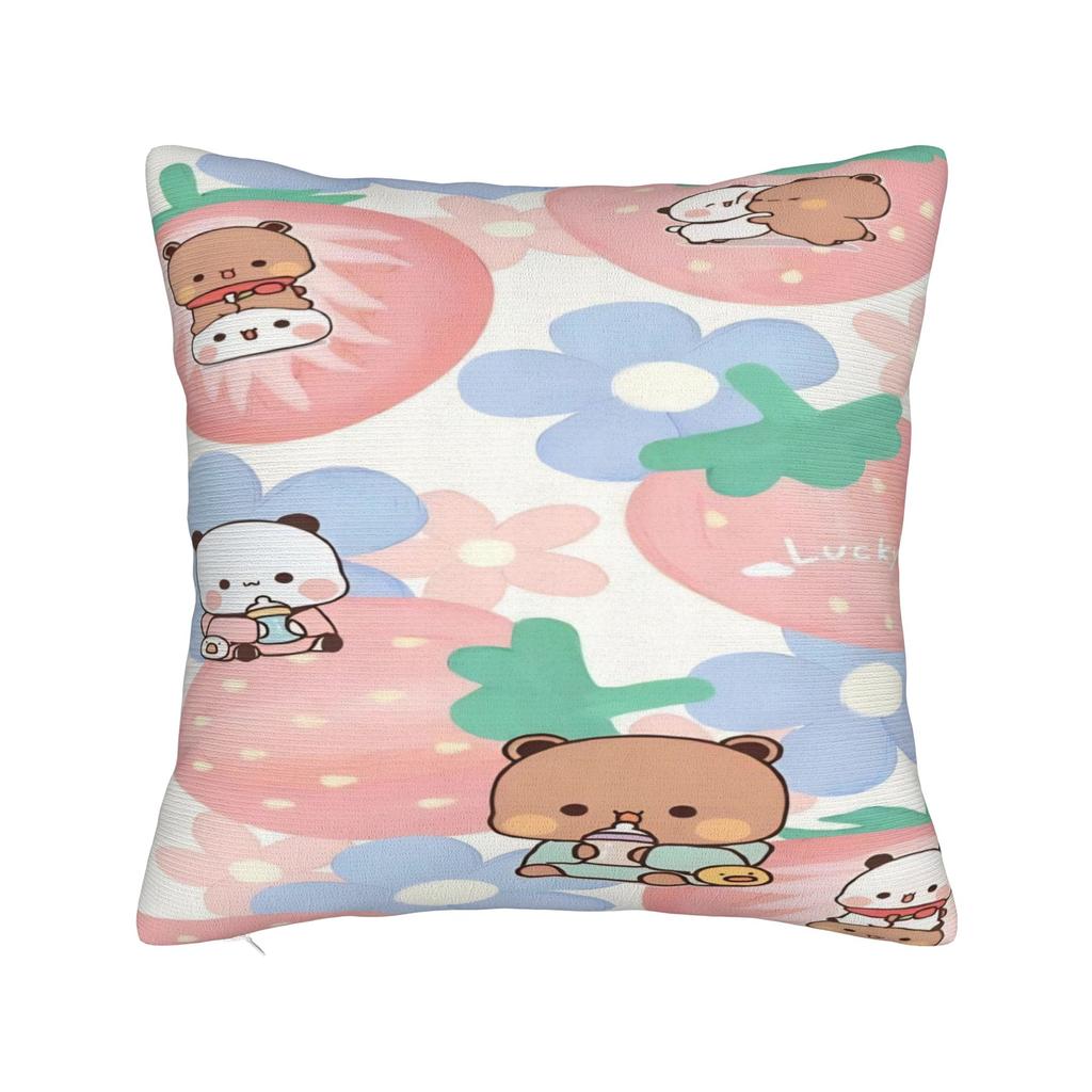 Bear And Panda Bubu Dudu Pillow Cover Kawaii Pillow Case For Sofa Bedroom Home Decor Cushion Cover Polyester Pillowcases Gift