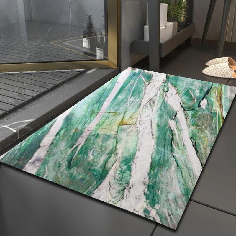Bathroom anti slip absorbent mat with luxurious marble pattern toilet quick drying floor mat bathroom rug toilet mat
