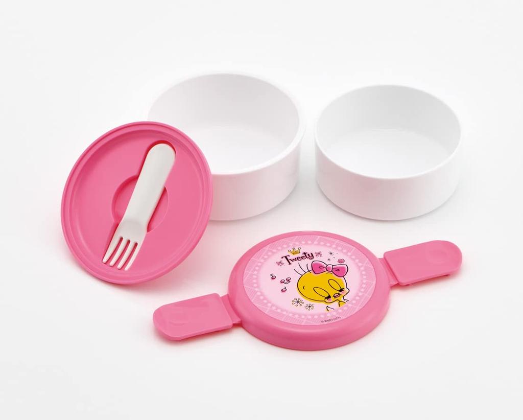 Skater Antibacterial Bento Made in Box, 2-Tier, Round, 500ml, TWEETY, Japan, ONWR1AG-A