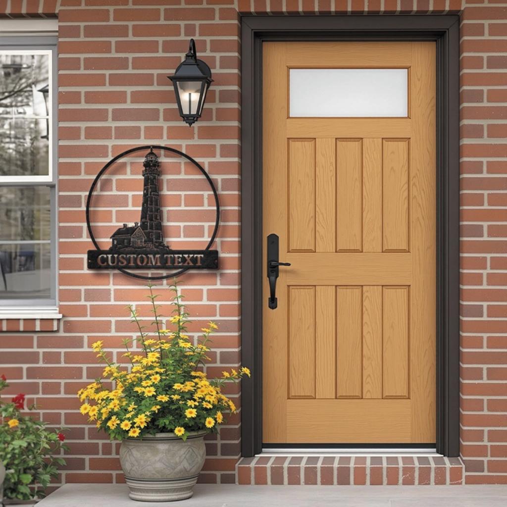 Customizable Lighthouse Metal Sign Nautical Wall Art for Indoor Outdoor Durable Rustic Decor