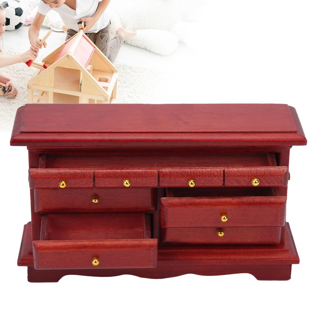 Miniatur Kommode Modell Dekoratives Massivholz Spielzeug für 1:12 Puppenhaus-Ornamente