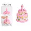 Birthday Cake Toy with Lights & Music Pretend Play Food Kitchen Toy Princess Tea Time Toy Dessert Gift for Toddlers Girls Boys