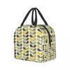 Orla Kiely Multi Stem Thermal Insulated Lunch Bag Scandinavian Flower Portable Lunch Tote for Outdoor Picnic Storage Food Box