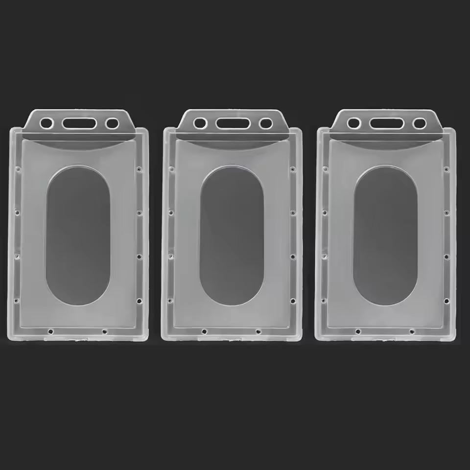 20/5/1PCS Waterproof Clear Plastic PVC ID Card Name Badge Holder Transparent Business Card Sleeve Cover for School Office
