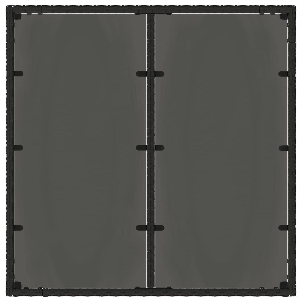 Outdoor Table Set 3 Pcs Black and Cream White 90 X 90 X 75 Cm