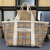 Rakuten Japan Korea Straw Woven Tote Bag with Colored Stripes - Casual Handbag for Shopping