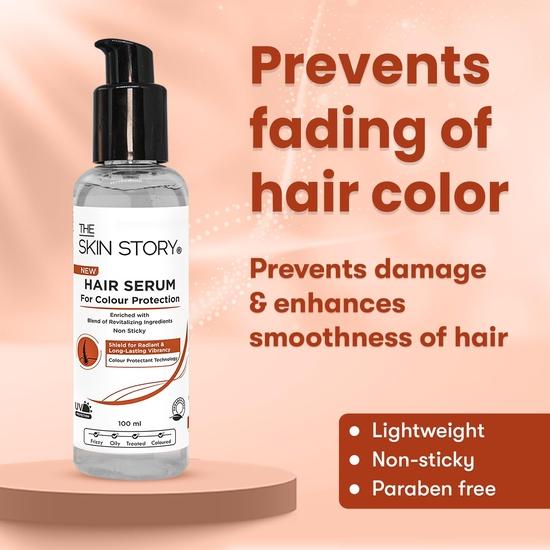 The Skin Story Colour Protection Hair Serum | For Long-Lasting Vibrant Color | Protects Coloured Hair | Non-Sticky | Daily Use | 100 Ml