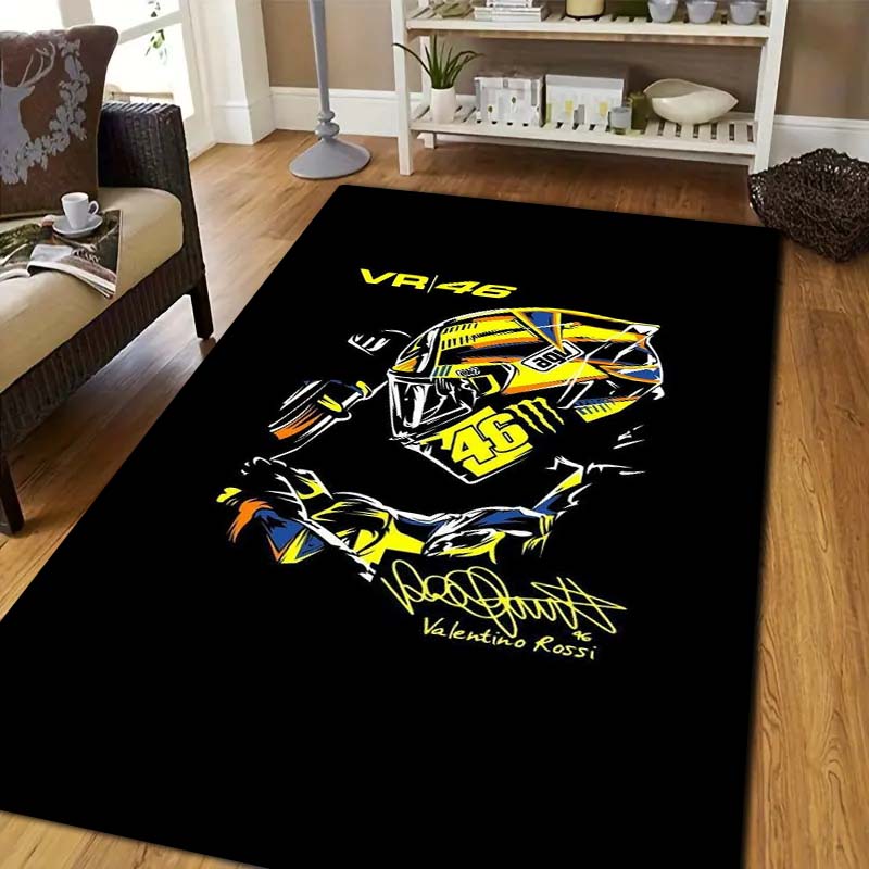 Tappeto in Flanella per Moto Racing Doctor Antiscivolo Lavabile Tappetino da Pavimento per Camera da Letto Soggiorno Decorazione per la Casa Con Classico 46 Racing