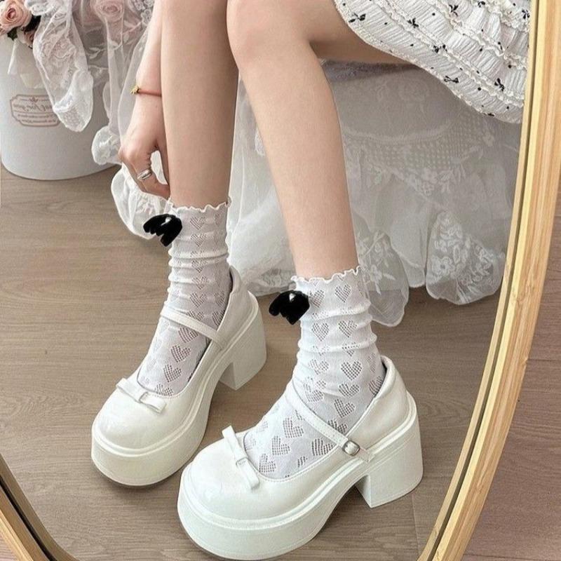 Fashion Japanese High Heels Mary Jane Shoes Women 2025 Goth Chunky Platform Pumps Woman Ankle Buckle Thick-soled Party Lolita Shoes