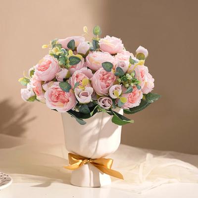 Artificial Flower Silk Rose Outdoor UV Protection Wedding Bridal Bouquet Christmas Home gardenDecorations Diy Gift Box Hot Sales