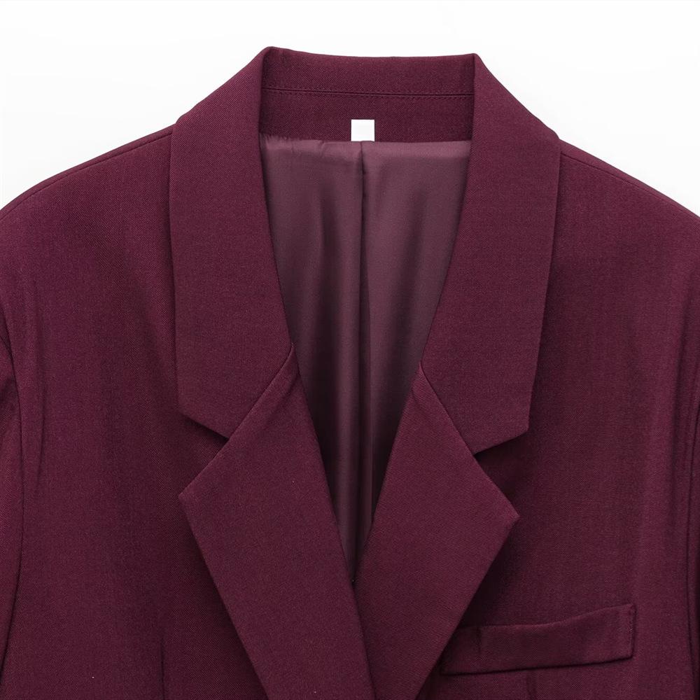 2025 Spring Women's Double-Breasted Suit Jacket & Pleated Pants Set