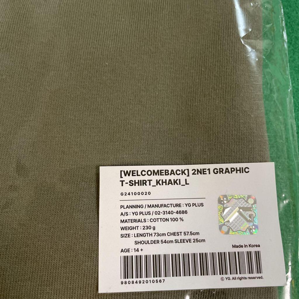 [USED] 2NE1 World Tour Korean Apparel Khaki T-Shirt Seoul Confan Size L