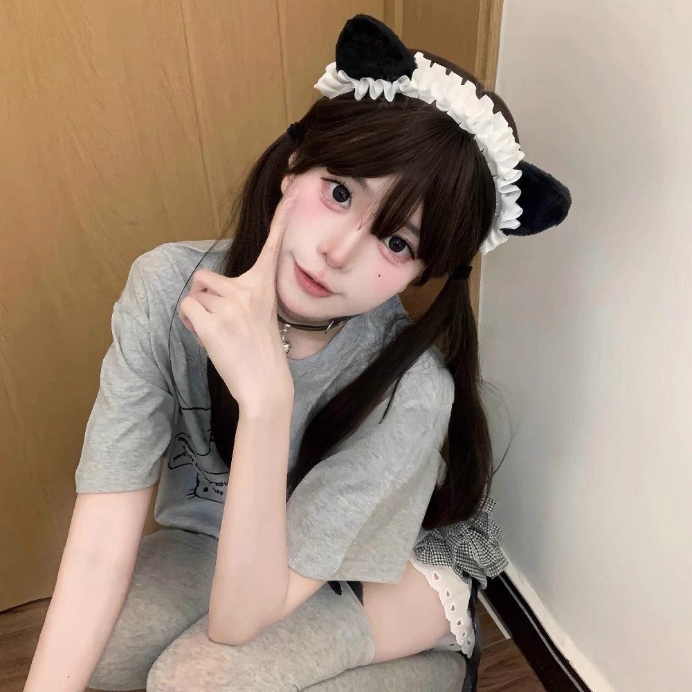 Anime Katzenohren Lolita Kopfschmuck Haarspange - Dienstmädchen Tierohren Stirnband Accessoire