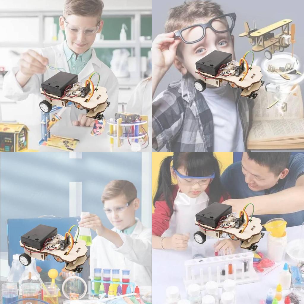 Kids Diy Tracing Car Educational Wooden Toy Set For Stem Science Learning Material