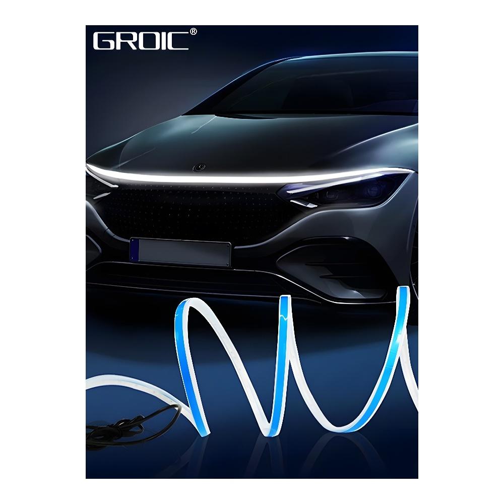 

1.8M Car Hood LED Strip Light Exterior Car Hood Beam Light Strip Exterior Car Decoration Accessories White Light Waterproof LED Running Light for Car