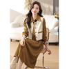 Women's Popular Melard Style Autumn Dress Set: Long Sleeve Vest & Shirt Two-Piece