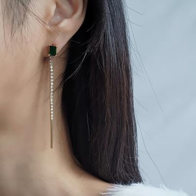Women's Daily 92.5 Silver Needle Weibo Earrings