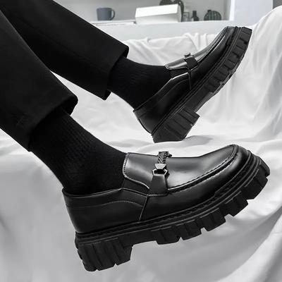 Men's Leather Loafers Shoes Round Toe Black Retro Cowhide Footwear Offer Trend Male Casual Shoe Shipping Free Comfortable