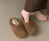 2025 Autumn and Winter New Retro Lamb Wool Plush Slippers Female Bag Head Drag Fairy Wind Lazy Cotton Slippers