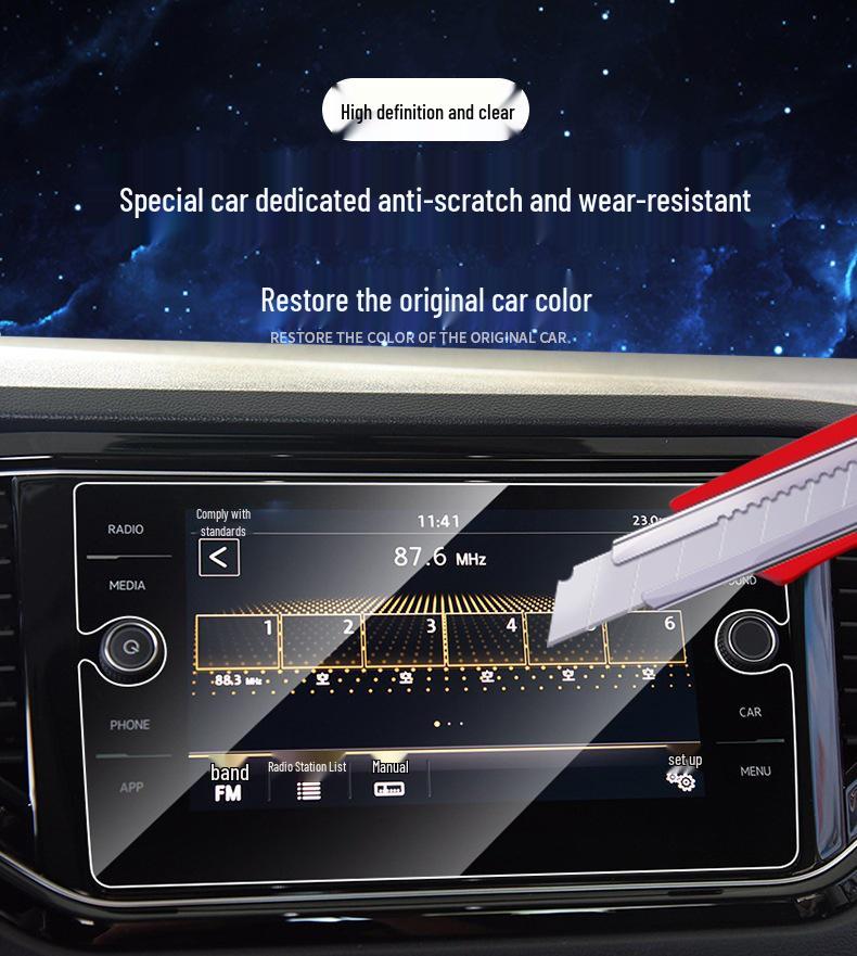 Tempered Glass Screen Protector for Volkswagen B9/B8 Magotan Central Control & Instrument LCD Display.