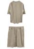 Men's Knit Jacquard Summer Casual Set: Round Neck Pullover & Shorts