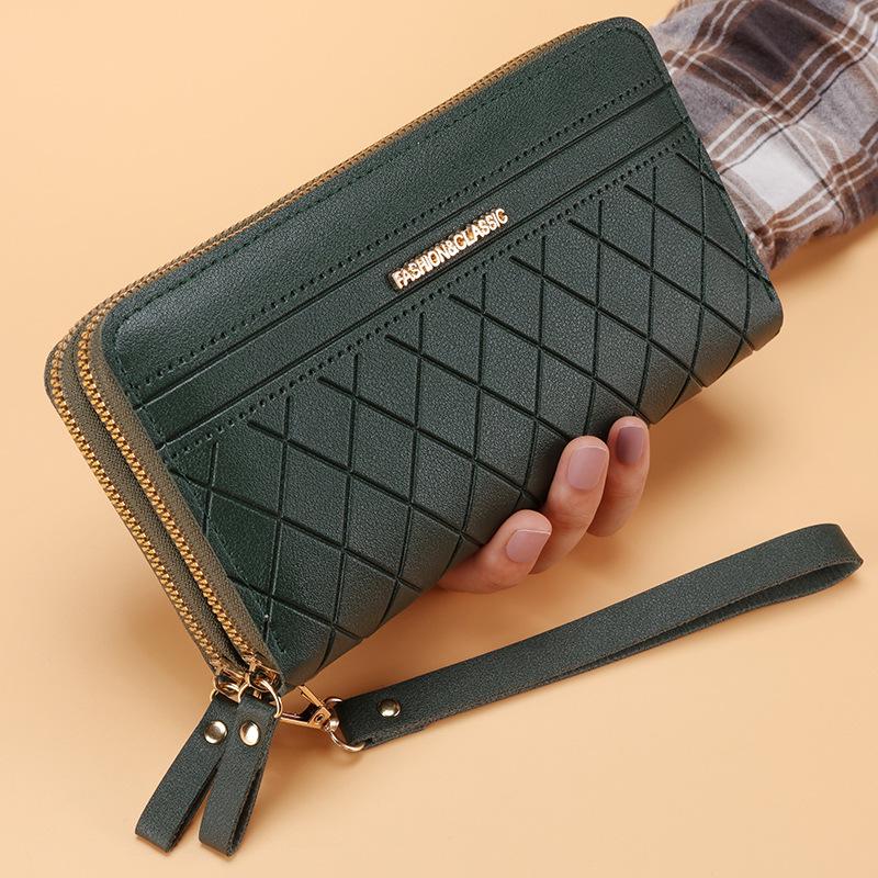 Women's 2024 Double Zipper Long Wallet - Korean Style Multi-Card Coin Purse