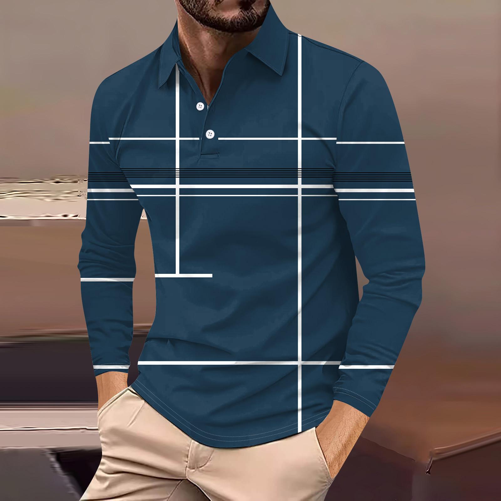 

Мужская рубашка с длинными рукавами и воротником на пуговицах, модный повседневный топ M