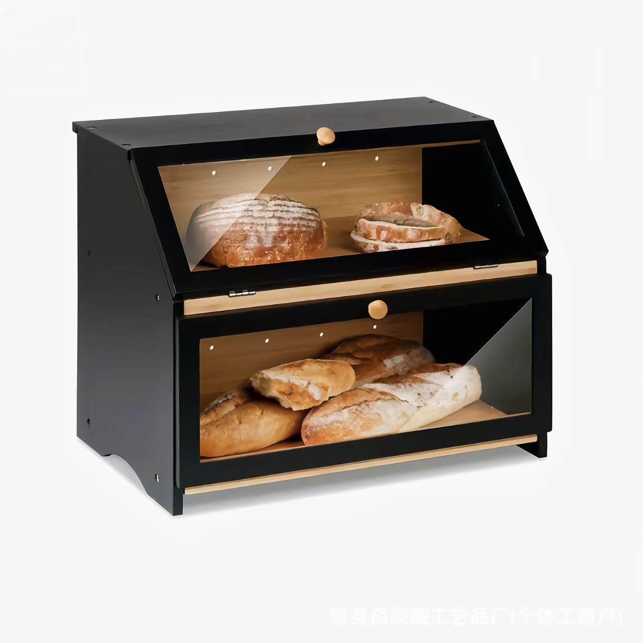 Двухслойная кухонная хлебница: Контейнер для хранения большой вместимости, пыленепроницаемый 39*25*39