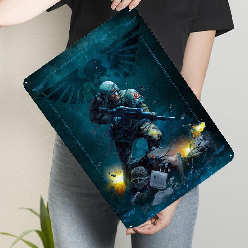 Cadian Shock Trooper Sign Military Poster Bedroom Decoration Living Room Decor Men Vintage Interior Coffee Bar Accessories