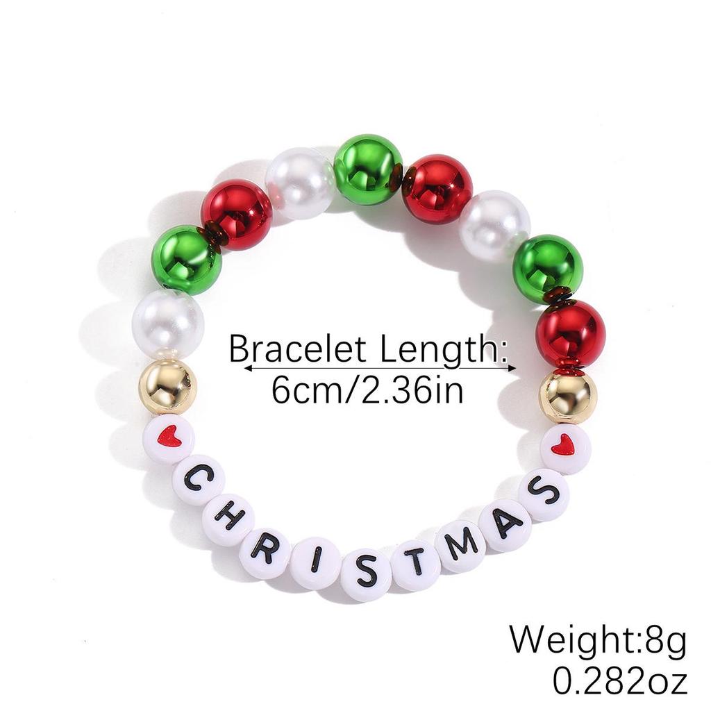 European and American Snowflake Crystal Beaded Christmas Bracelet Set for Women