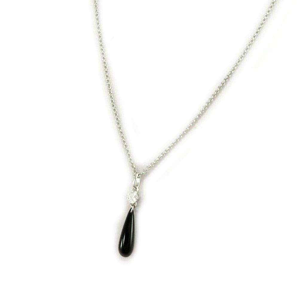 Altesse [L5372] - Black 'Scarlett' Silver Necklace