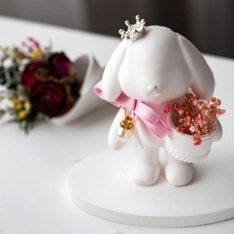3D Rabbit with Barrel Silicone Mold DIY Chocolate Cake Decorating Gypsum Soap Mould Handmade Fondant Baking Soap Molds CN