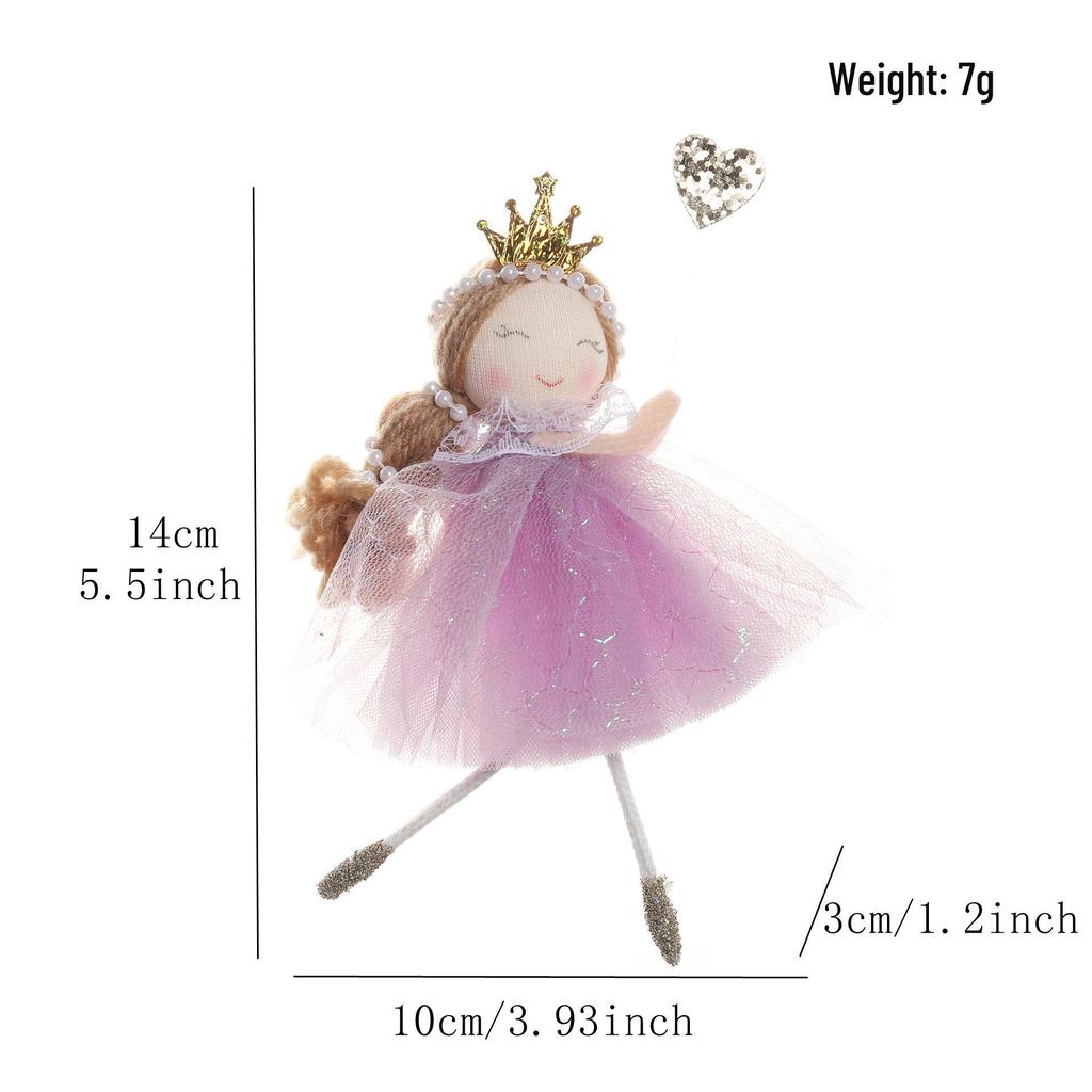 Heart-Crowned Angel Ornament: Cute Fairy Tale Christmas Tree Decoration