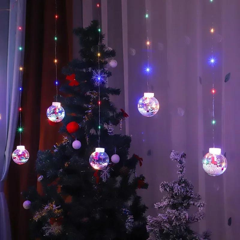 LED Holiday Light Christmas Decoration Lamp Room Decor Garland Santa Tree Moon and Star String Lights Decoration Accessories