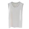 Ice Silk Camisole Vest Women's Basic T Shirt White Base Shirts Loose Shiny Silk Stylish Ladies Top Summer