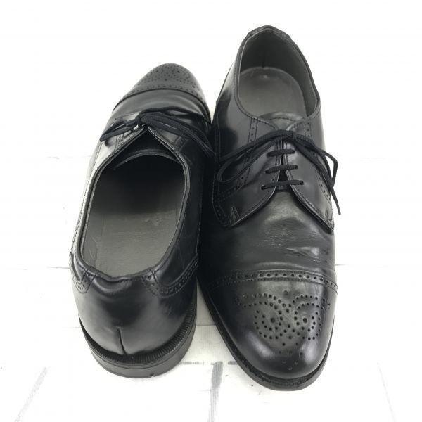 USED/90s Vintage USA Dexter Leather Punched Cap-Toe Shoes 11M 28.5 Black Goodyear